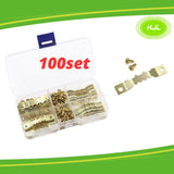 100 set Saw tooth Picture Frame Hanging Hangers with Screws, Photo Frame Hangers Picture frame Kit for Art Photo Canvas Wall Mounting TOKIT-98448- #TOKIT-98448