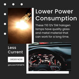 100pcs T10 12V 5W Dashboard Instrument Light halogen lamps Halogen Bulb Side Marker Light Push in Bulb Panel Bulbs - #LEDBB-11011