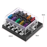 10 Way Standard Blade Fuse Box Block Holder for Auto Car Truck Boat ATC ATO - #FUSEO-70111