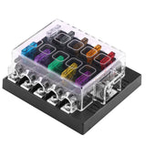 10 Way Standard Blade Fuse Box Block Holder for Auto Car Truck Boat ATC ATO - #FUSEO-70111