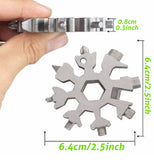 18-in-1 Snowflake MultiTool bottle opener keychain screw driver set - Silver- #TOKIT-99182