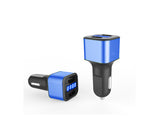 Car Charger 12-24V Dual USB 5V 3.1A with LED Display Voltage and Current-Blue - #KC-2U005