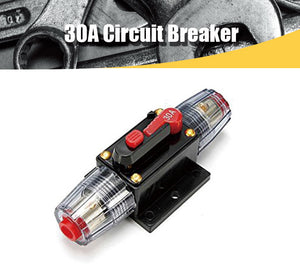 12V DC 30A Car Audio Circuit Breaker Inline Fuse for 12V System Protection 30AMP - #FUSEO-70160