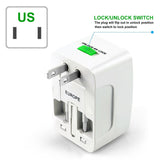 Universal Travel Adapter Worldwide Power Plug Wall AC Adaptor with 2 x USB Ouput - #AD-W001