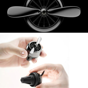 Air Freshener Car Solid Air Purifier Aroma Propeller Shape Deco w/Gift box-Black - #ASSRY-70813