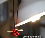 Nature Wood Diffuser Aroma Propeller Design w/leather hanging strap+Gift Box-Red - #ASSRY-70831