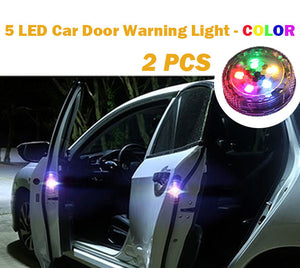 2 PCS Car Door Warning Light 5 LED Wireless Safety Anti collision Alarm Lamp - #ASSRY-73662