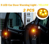 2 PCS Car Door Warning Light 5 LED Wireless Safety Anti collision Alarm Lamp - #ASSRY-73662