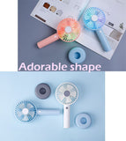Handheld Mini USB Fan Portable Personal Rechargeable w/LED Colorful Night Light - #ASSRY-82100