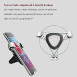 Universal Air Vent Gravity Auto Lock Metal Car Phone Holder For 4-6” Phone-Black - #GCH-3301