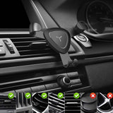 Universal Air Vent Gravity Auto Lock Metal Car Holder For 4-6” Phones-Silver - #GCH-3303