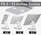 Foldable Smart Phone/Tablet (3-10”)Stand Aluminum alloy Angle-Adjustable-Silver - #MOBIL-91973